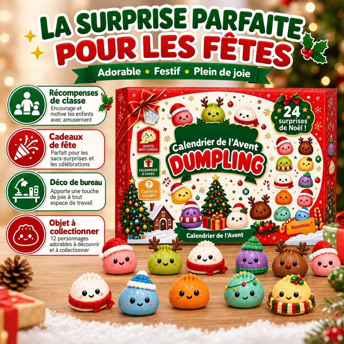 ⏳ Plus qu’un jour pour profiter de -49 %🥟Calendrier de l'Avent Dumpling Squishy 2026