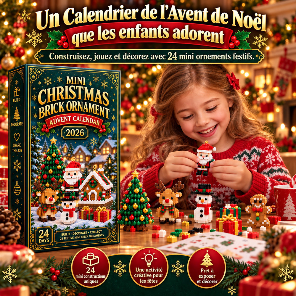 ⏳ Économisez 49 % aujourd’hui seulement ! 🎄 Calendrier de l’Avent de 24 jours avec 24 mini-kits de construction de Noël uniques 🧱 – construisez, accrochez et décorez facilement votre sapin, vos couronnes et bien plus encore pour une ambiance festive !