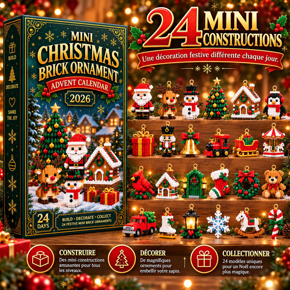 ⏳ Économisez 49 % aujourd’hui seulement ! 🎄 Calendrier de l’Avent de 24 jours avec 24 mini-kits de construction de Noël uniques 🧱 – construisez, accrochez et décorez facilement votre sapin, vos couronnes et bien plus encore pour une ambiance festive !