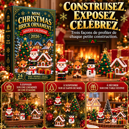 ⏳ Économisez 49 % aujourd’hui seulement ! 🎄 Calendrier de l’Avent de 24 jours avec 24 mini-kits de construction de Noël uniques 🧱 – construisez, accrochez et décorez facilement votre sapin, vos couronnes et bien plus encore pour une ambiance festive !