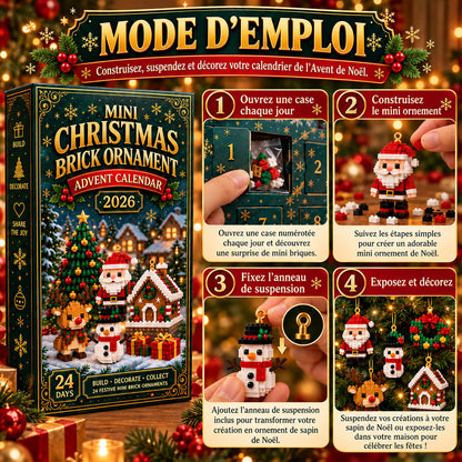 ⏳ Économisez 49 % aujourd’hui seulement ! 🎄 Calendrier de l’Avent de 24 jours avec 24 mini-kits de construction de Noël uniques 🧱 – construisez, accrochez et décorez facilement votre sapin, vos couronnes et bien plus encore pour une ambiance festive !
