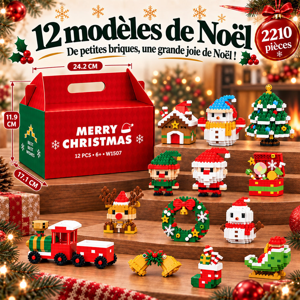 🔥🔥 Plus qu’un jour pour profiter de -49 % – 🎄 Kit DIY de constructions de Noël sur 12 jours | 12 modèles festifs à construire et à accrocher pour décorer le sapin, les couronnes et toute la maison 🧱