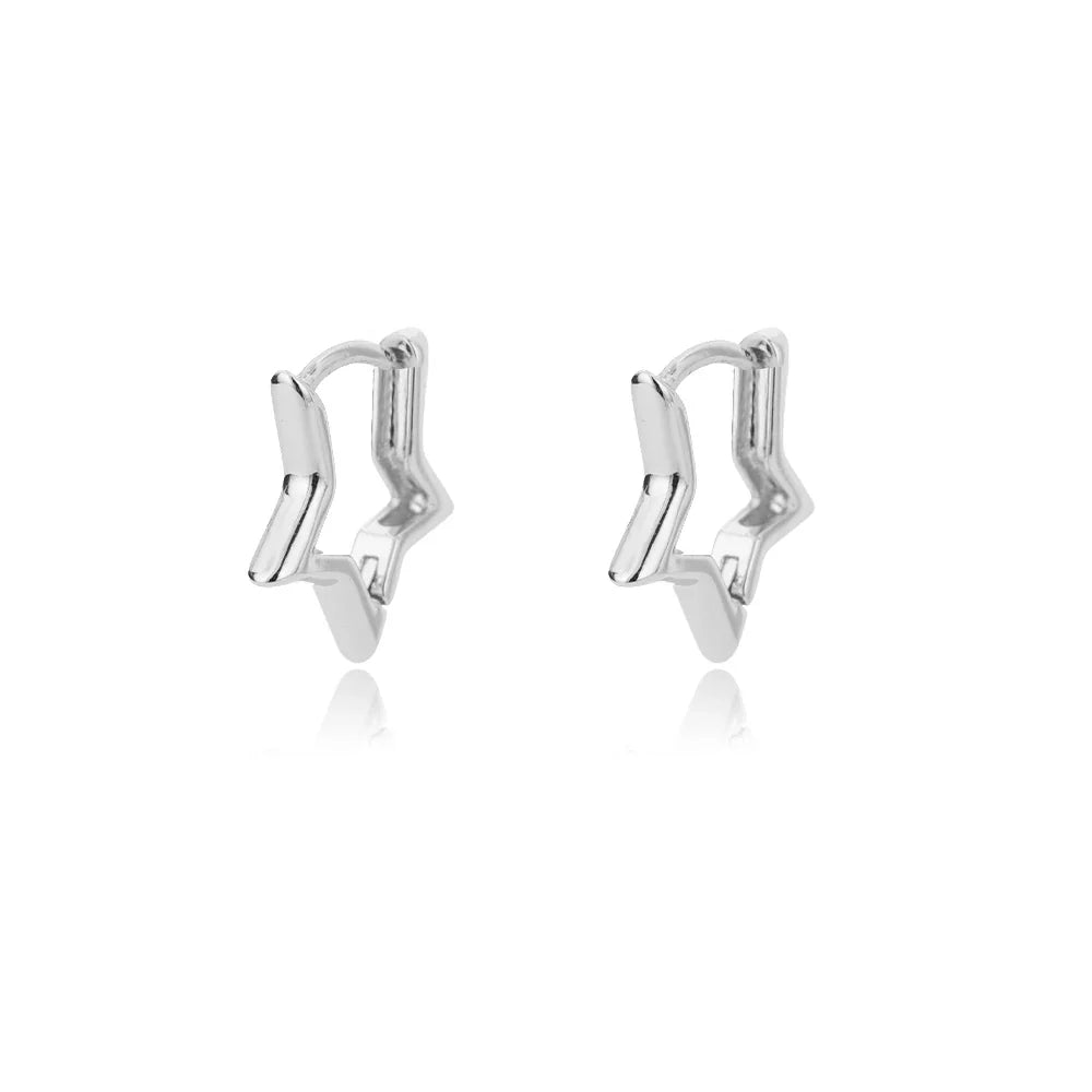 Geometric Star Earrings For Women Stainless Steel Star Hoop Earring Girl Jewelry Gift Charm Hypoallergenic Accessories Brincos
